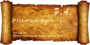 Pittersch Anett névjegykártya